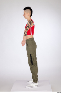 Quisha a-pose casual dressed olive green cargo pants red zipper…